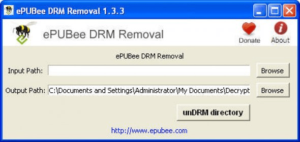 epubee drm removal program too large for screen